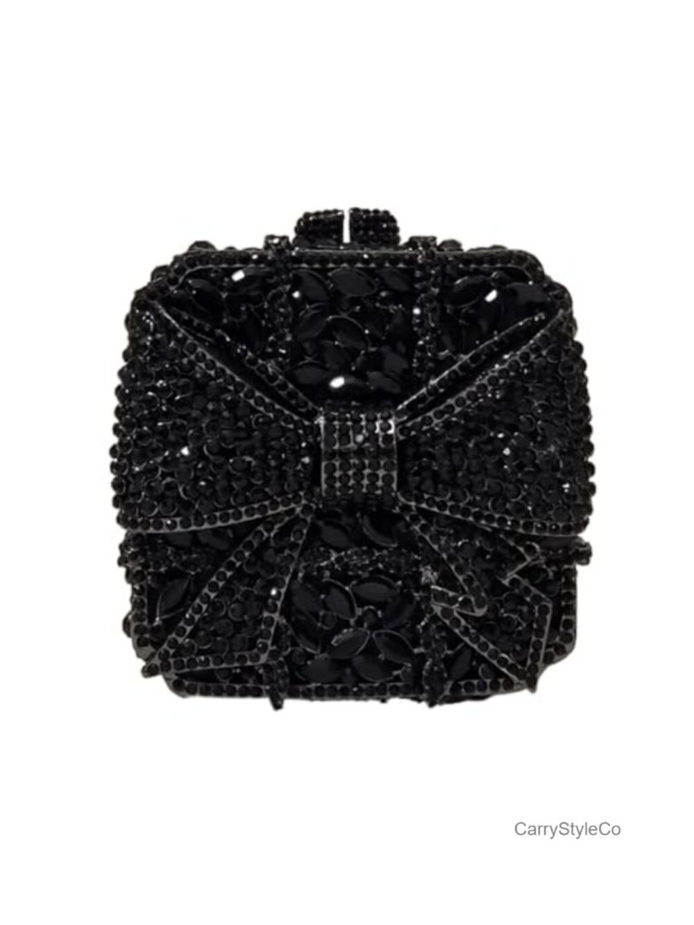 Crystal Box Clutch Rhinestone Evening Bag with Bowknot Glitter Handbag Party